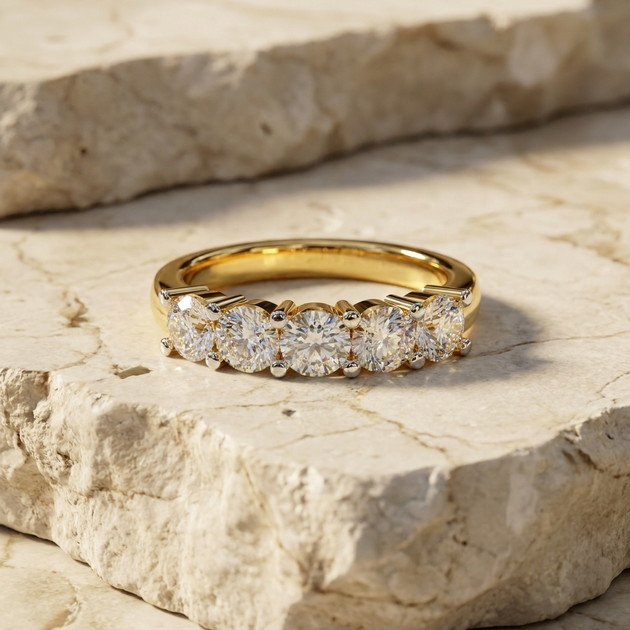 Veretta - Italian diamond eternity ring - front view - Lucano