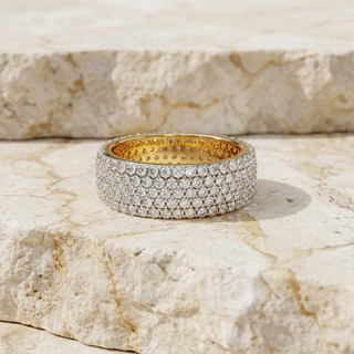Fascia Diamond Ring - wide diamond eternity ring - front view - Lucano