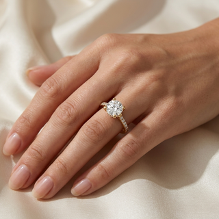 Luce Solitaire Ring - solitaire engagement ring - on hand - Lucano