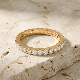 Theia Round Eternity Ring - slim diamond eternity ring - front view - Lucano