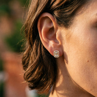 Regina Studs - diamond stud earrings - handmade in the Byron Bay Hinterland, Australia by Lucano
