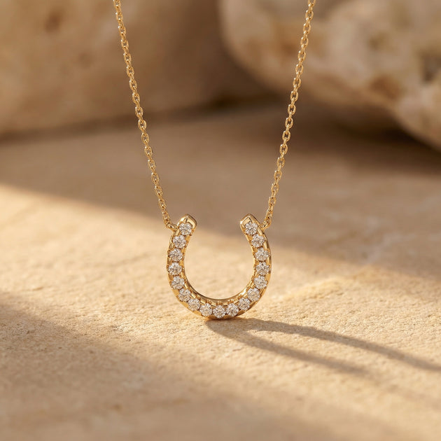 Crescent Necklace - diamond pendant necklace - front view - hand-made in Byron Bay Hinterland, Australia by Lucano Fine Jewellery