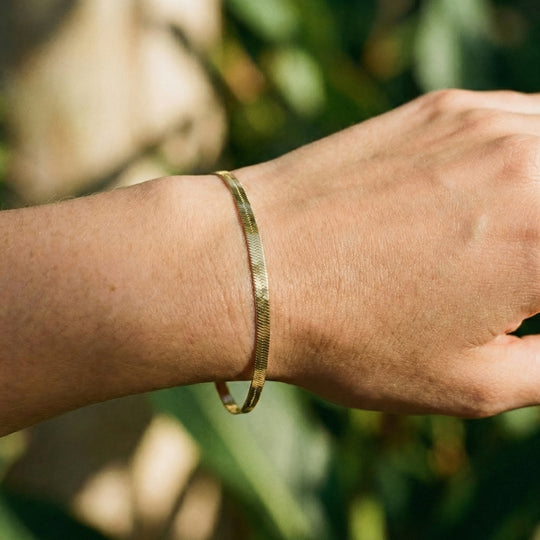 Piatto Bracelet - 18ct Italian snake-link gold bracelet, handcrafted by Lucano
