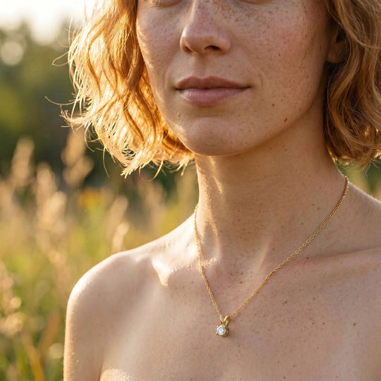 Aurea Solitaire Round Pendant