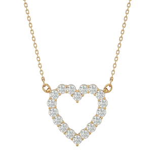 Love Heart Necklace - pave diamond heart pendant in gold, front view - handcrafted in Byron Bay Hinterland, Australia by Lucano