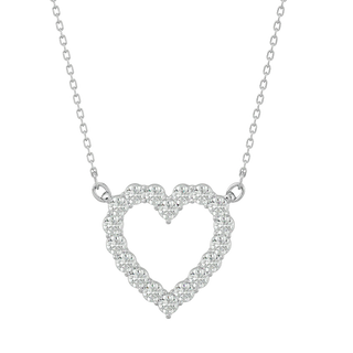 Love Heart Necklace - diamond heart pendant on cable chain, angled view - Lucano Byron Bay