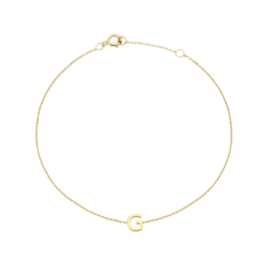 Letterina Bracelet - 9ct gold initial bracelet - hand-made in Byron Bay Hinterland, Australia by Lucano Fine Jewellery