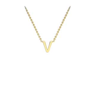Letterina Necklace - 9ct gold initial necklace, Italian-made chain - letter F - Lucano