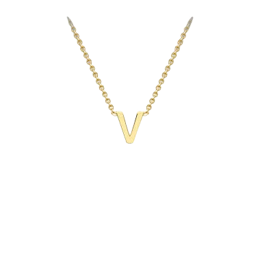 Letterina Necklace - 9ct gold initial necklace, Italian-made chain - letter F - Lucano