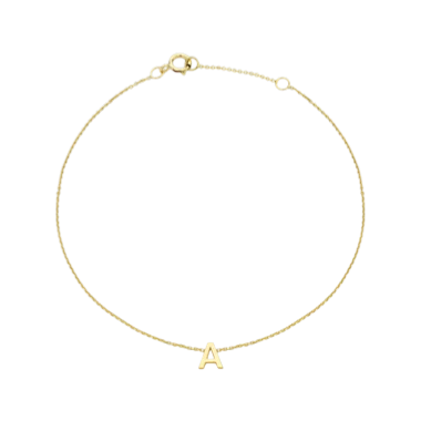 Letterina Bracelet - 9ct gold initial bracelet - hand-made in Byron Bay Hinterland, Australia by Lucano Fine Jewellery