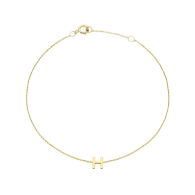 Letterina Bracelet - 9ct gold initial bracelet - hand-made in Byron Bay Hinterland, Australia by Lucano Fine Jewellery