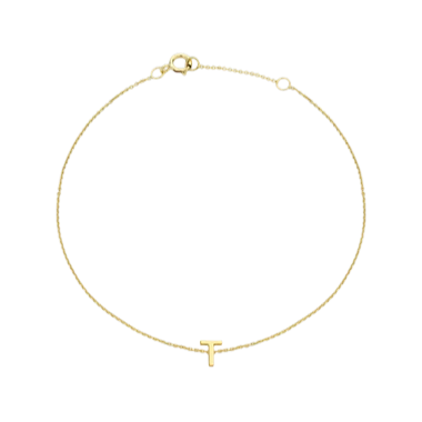 Letterina Bracelet - 9ct gold initial bracelet - hand-made in Byron Bay Hinterland, Australia by Lucano Fine Jewellery