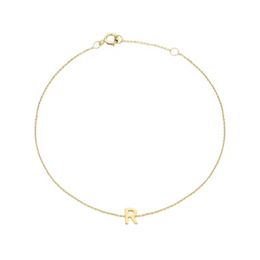 Letterina Bracelet - 9ct gold initial bracelet - hand-made in Byron Bay Hinterland, Australia by Lucano Fine Jewellery
